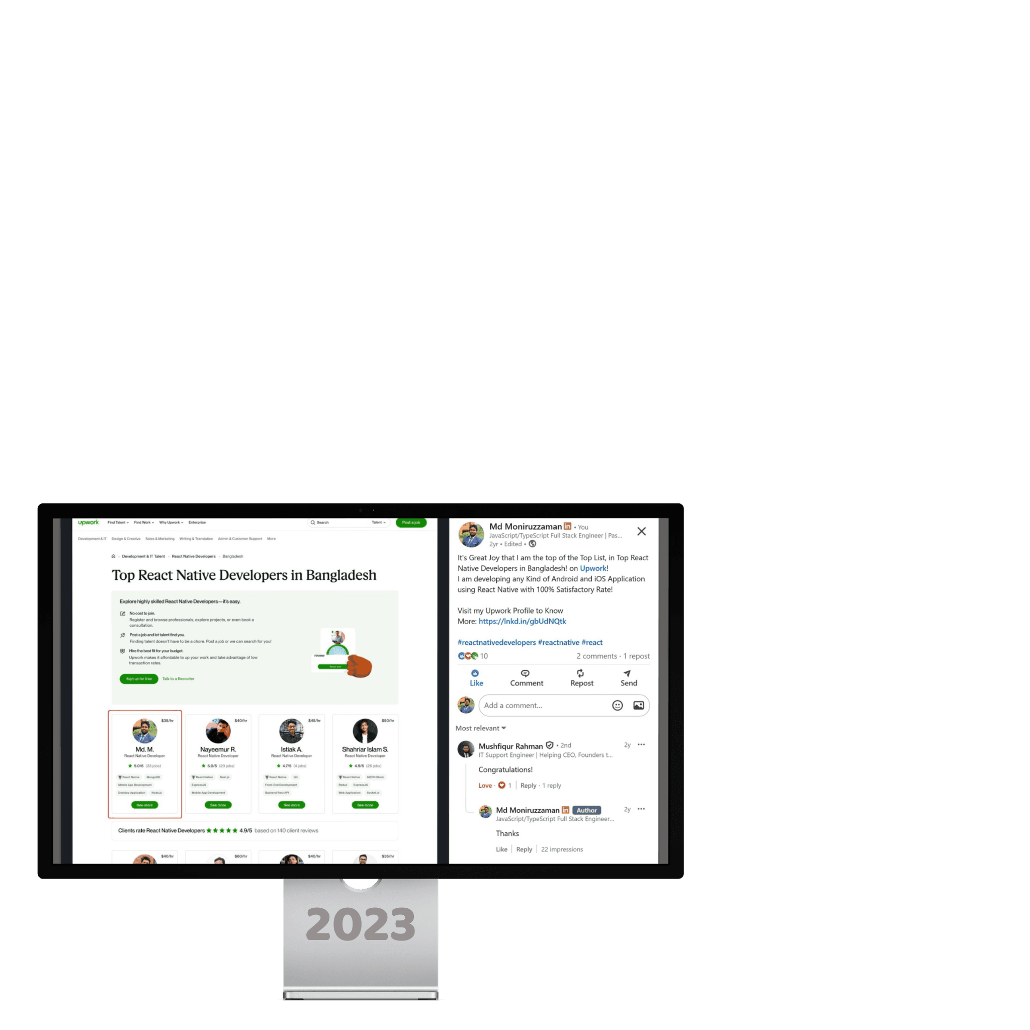 Consistently Featured in Upwork’s Regional Developer Rankings